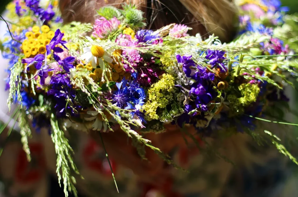 wianek na głowie kobiety